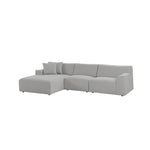 Marlin 3 Seater Left Chaise Fabric Sofa - Clay Grey Chaise Lounge Yay Sofa-Core   