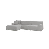 Marlin 3 Seater Left Chaise Fabric Sofa - Clay Grey Chaise Lounge Yay Sofa-Core   
