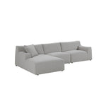 Marlin 3 Seater Left Chaise Fabric Sofa - Clay Grey Chaise Lounge Yay Sofa-Core   