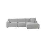 Marlin 3 Seater Right Chaise Fabric Sofa - Clay Grey Chaise Lounge Yay Sofa-Core   