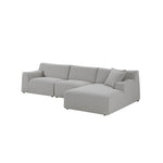 Marlin 3 Seater Right Chaise Fabric Sofa - Clay Grey Chaise Lounge Yay Sofa-Core   
