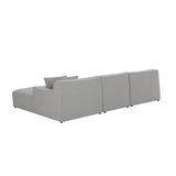 Marlin 3 Seater Right Chaise Fabric Sofa - Clay Grey Chaise Lounge Yay Sofa-Core   