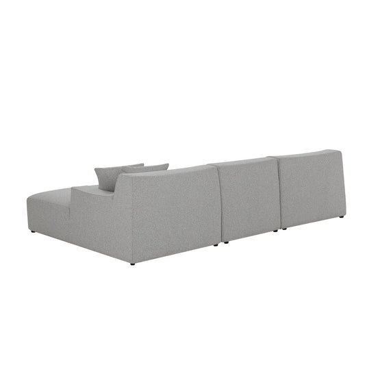Marlin 3 Seater Right Chaise Fabric Sofa - Clay Grey Chaise Lounge Yay Sofa-Core   