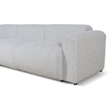 Elita 4 Seater Fabric Sofa - Silver Grey Boucle Sofa Blue Steel Sofa- Core