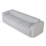 Elita 4 Seater Fabric Sofa - Silver Grey Boucle Sofa Blue Steel Sofa- Core