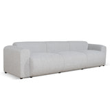 Elita 4 Seater Fabric Sofa - Silver Grey Boucle Sofa Blue Steel Sofa- Core