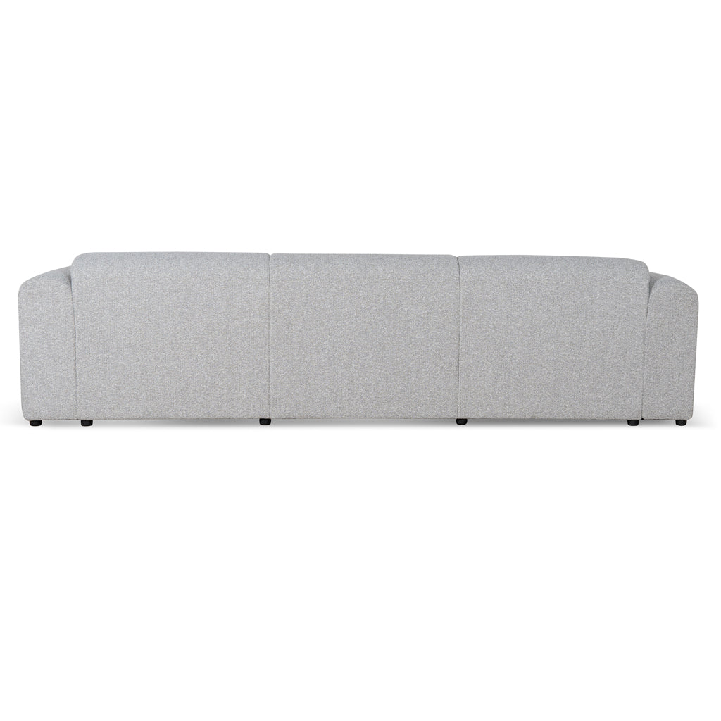 Elita 4 Seater Fabric Sofa - Silver Grey Boucle Sofa Blue Steel Sofa- Core