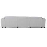 Elita 4 Seater Fabric Sofa - Silver Grey Boucle Sofa Blue Steel Sofa- Core