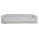 Elita 4 Seater Fabric Sofa - Silver Grey Boucle Sofa Blue Steel Sofa- Core