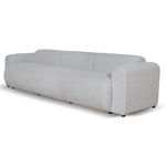 Elita 4 Seater Fabric Sofa - Silver Grey Boucle Sofa Blue Steel Sofa- Core