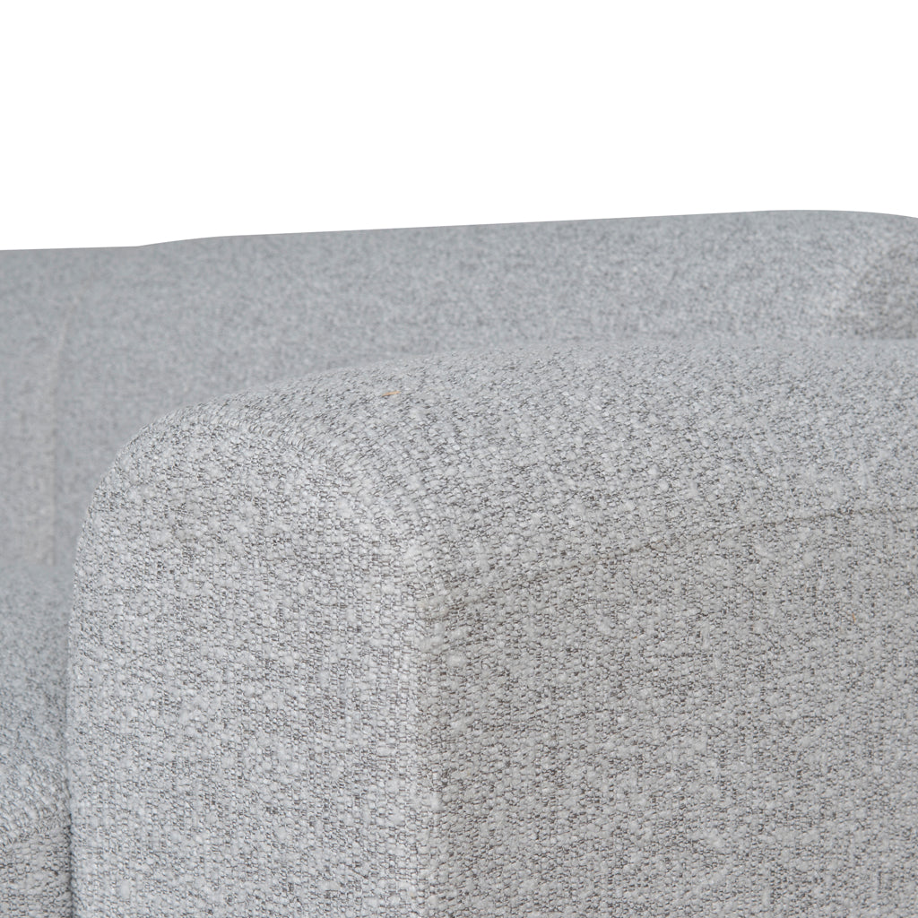 Elita 3 Seater Fabric Sofa - Silver Grey Boucle Sofa Blue Steel Sofa- Core