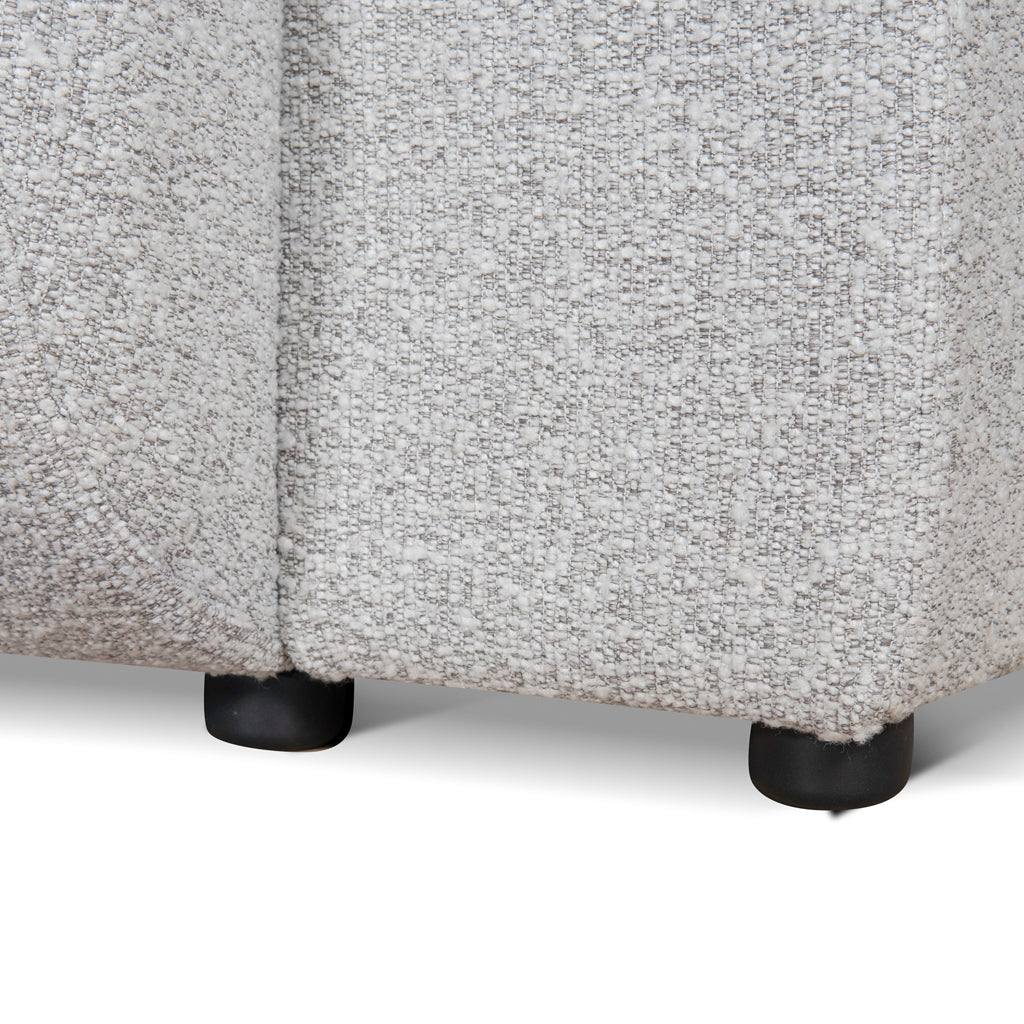 Elita 3 Seater Fabric Sofa - Silver Grey Boucle Sofa Blue Steel Sofa- Core