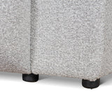 Elita 3 Seater Fabric Sofa - Silver Grey Boucle Sofa Blue Steel Sofa- Core