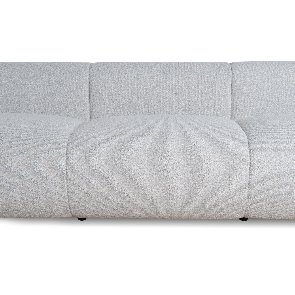 Elita 4 Seater Fabric Sofa - Silver Grey Boucle Sofa Blue Steel Sofa- Core