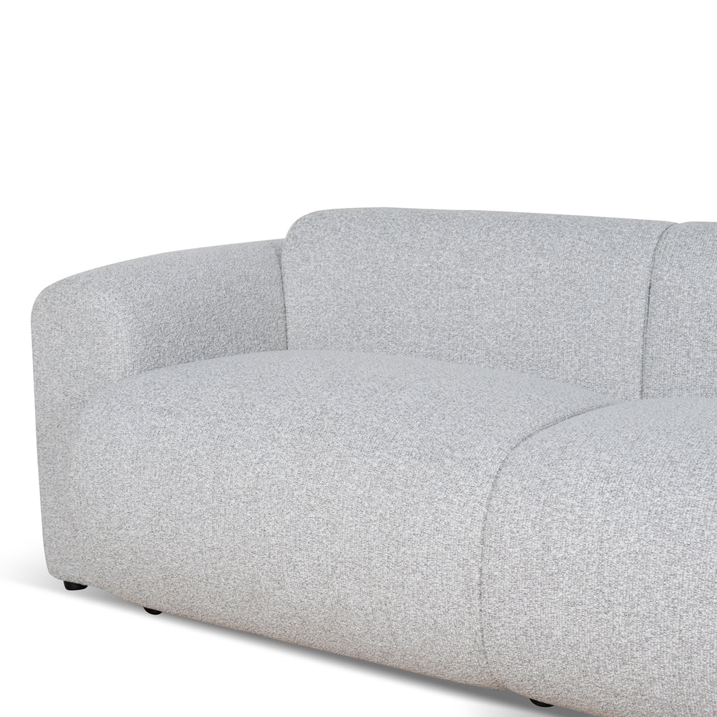 Elita 3 Seater Fabric Sofa - Silver Grey Boucle Sofa Blue Steel Sofa- Core