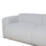 Elita 3 Seater Fabric Sofa - Silver Grey Boucle Sofa Blue Steel Sofa- Core