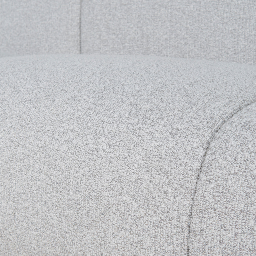 Elita 3 Seater Fabric Sofa - Silver Grey Boucle Sofa Blue Steel Sofa- Core