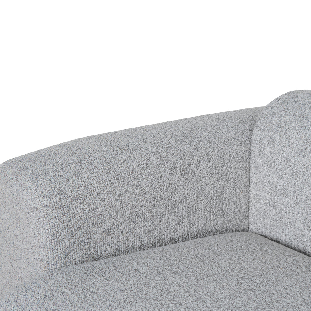 Elita 3 Seater Fabric Sofa - Silver Grey Boucle Sofa Blue Steel Sofa- Core