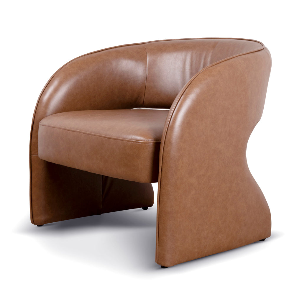 Renata Armchair - Caramel Brown Leather