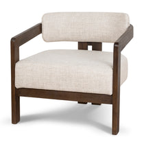 Ex Display - Malene Walnut Armchair - Linen Armchair Nicki-Core