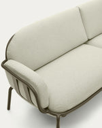 Cena 3 Seater Outdoor Lounge Sofa - Beige & Green