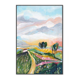 Where I Live Over The Hill, By Lia Nell Wall Art Gioia-Local 40x60cm Framed Canvas Black