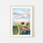 Where I Live Over The Hill, By Lia Nell Wall Art Gioia-Local 40x60cm Framed Poster Black