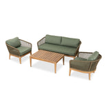Nafisa 4pcs Outdoor Lounge Set - Royal Stone Green Outdoor Lounge Set Eminem-Core   
