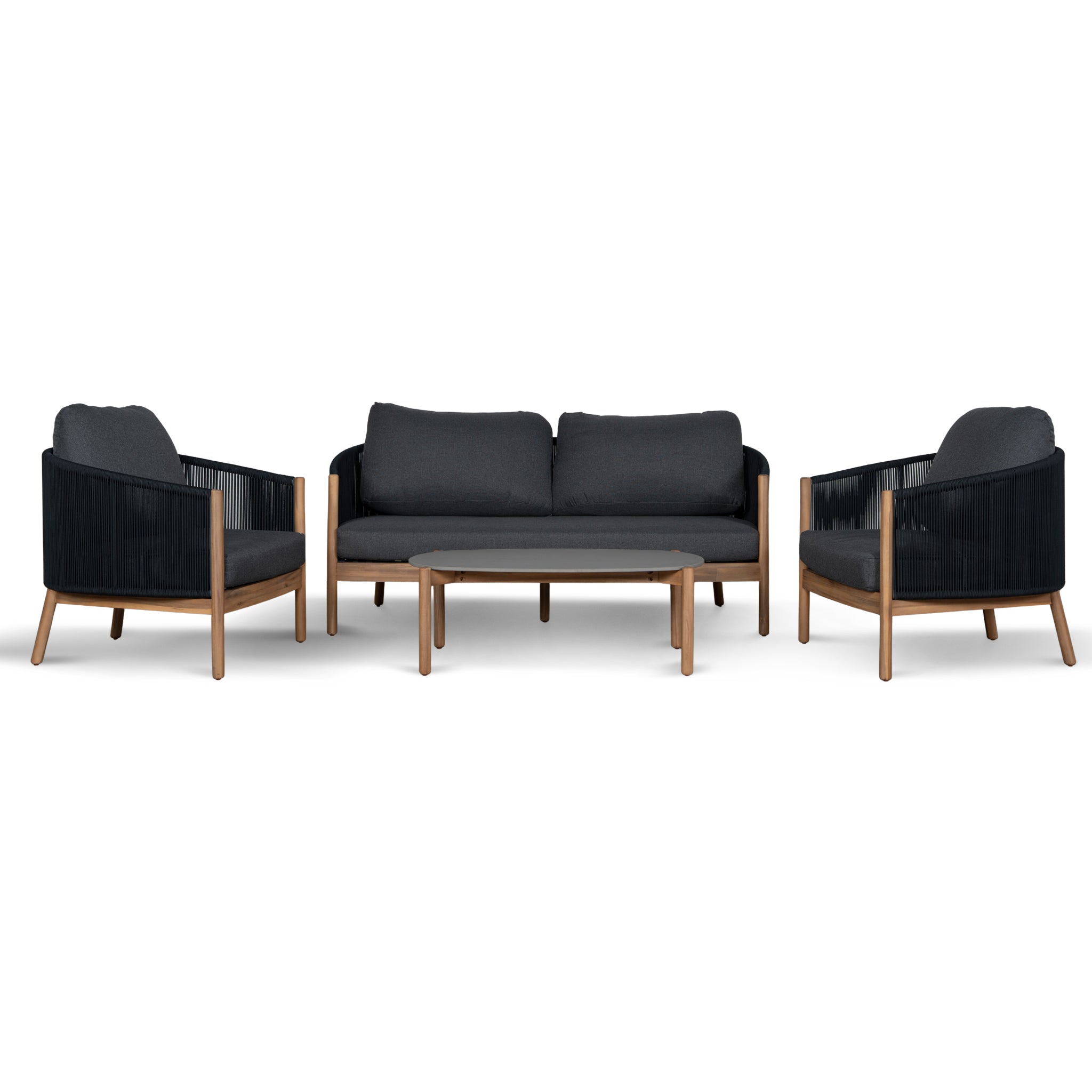 Varela 4pcs Outdoor Lounge Set - Anthracite Outdoor Lounge Set Eminem-Core