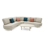 Merano 6 Seater Outdoor Corner Set - Cream White