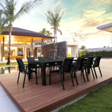 Esterno Range 11 Piece Outdoor Sets with Extendable Table - Black Outdoor Lounge Set Furnlink-Local   