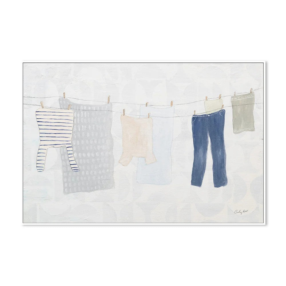 Laundry Day, By Courtney Prahl Wall Art Gioia-Local 60x40cm Framed Canvas White