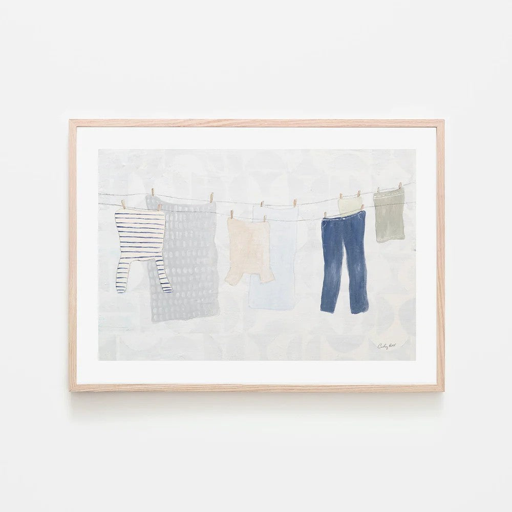 Laundry Day, By Courtney Prahl Wall Art Gioia-Local 60x40cm Framed Poster Black