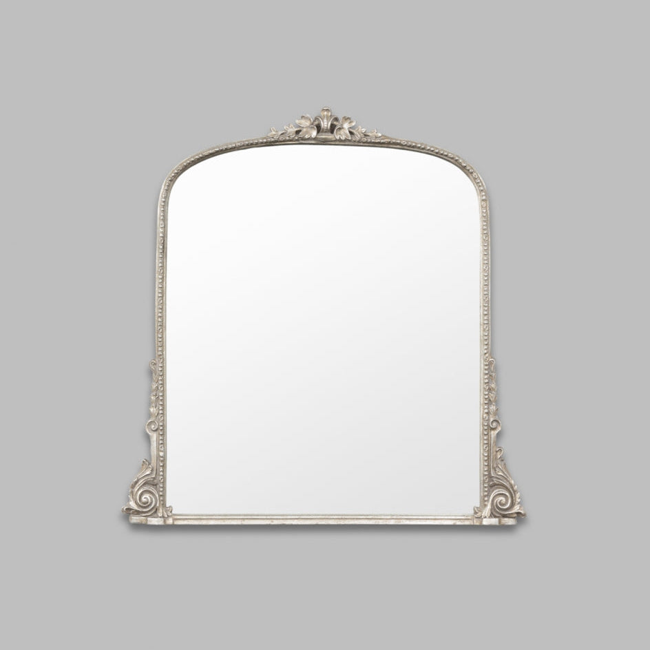 Lila Ornate Arched Mirror - Silver Mirror Warran-Local