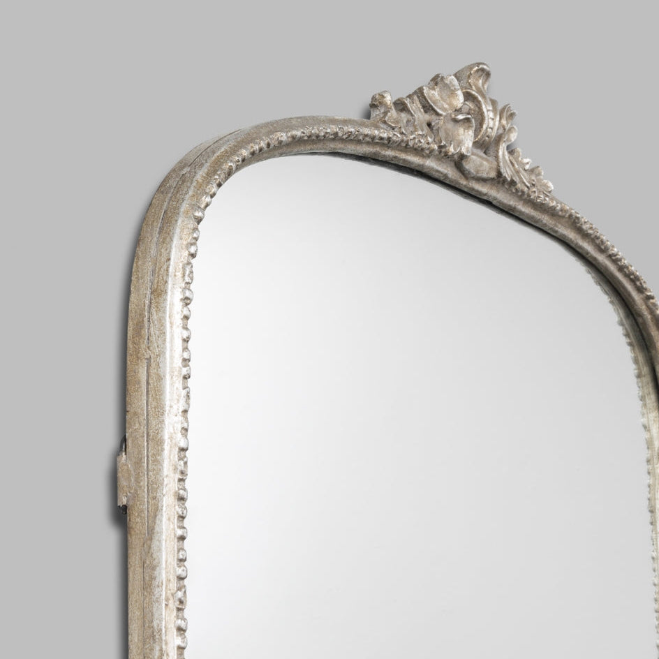 Lila Ornate Arched Mirror - Silver Mirror Warran-Local