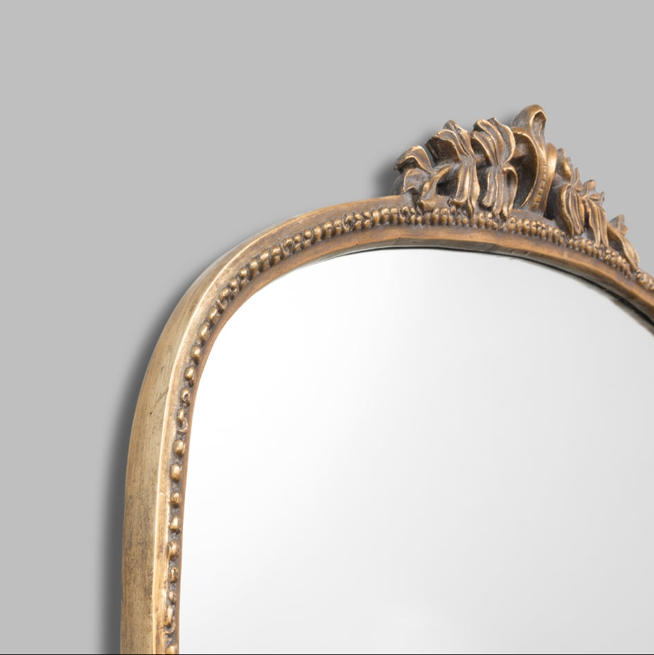Lila Ornate Arched Mirror - Gold Mirror Warran-Local