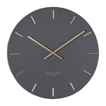 Lin 40cm Silent Wall Clock - Charcoal Clock Onesix-Local