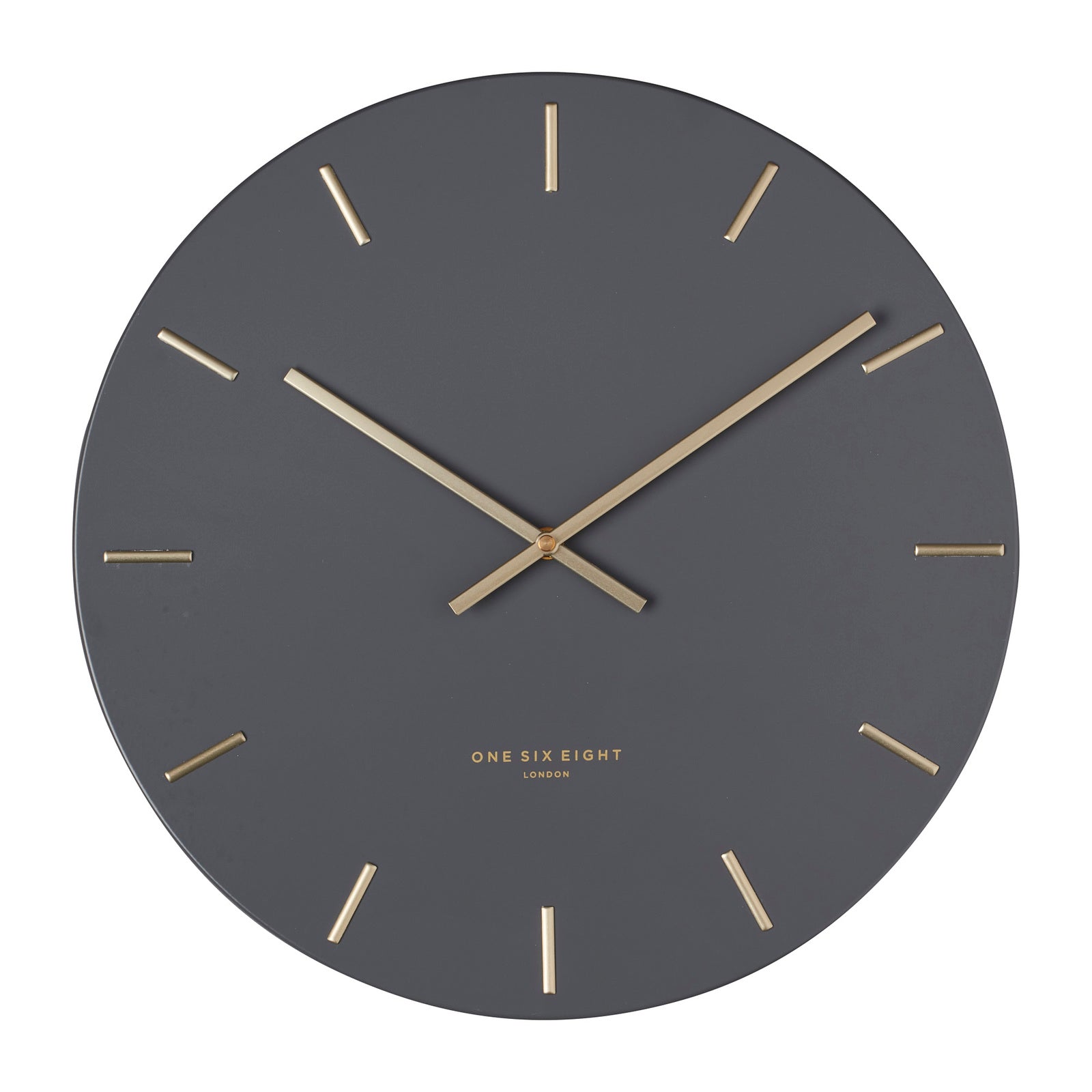 Lin 40cm Silent Wall Clock - Charcoal Clock Onesix-Local