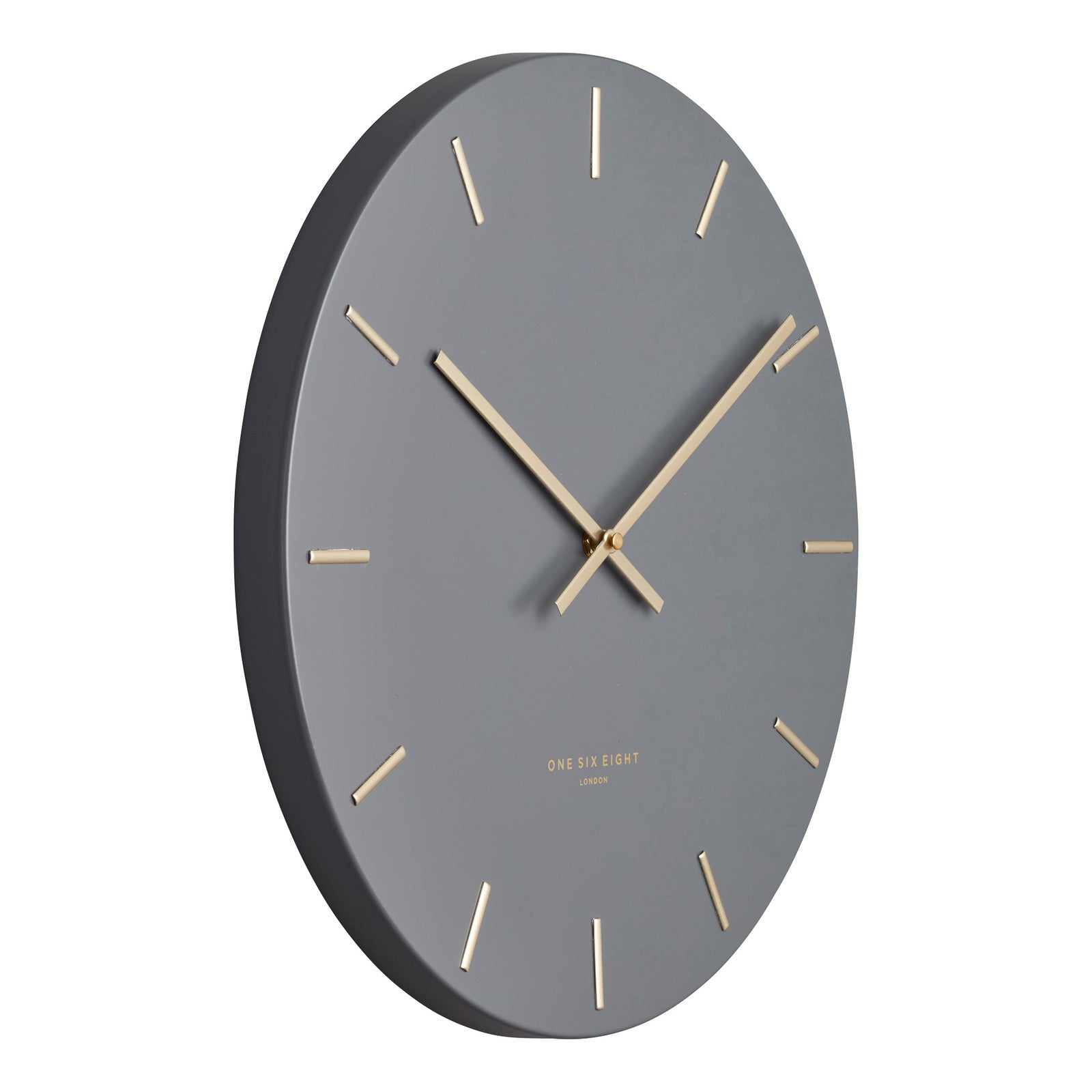 Lin 40cm Silent Wall Clock - Charcoal Clock Onesix-Local