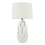 Lotus Ceramic Table Lamp - White Lighting Albi-Local