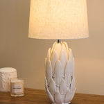 Lotus Ceramic Table Lamp - White Lighting Albi-Local