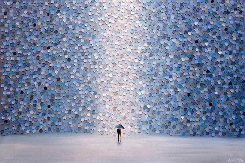 Love Under Umbrella, By Ekaterina Ermilkina Wall Art Gioia-Local 60x40cm Framed Canvas Gold