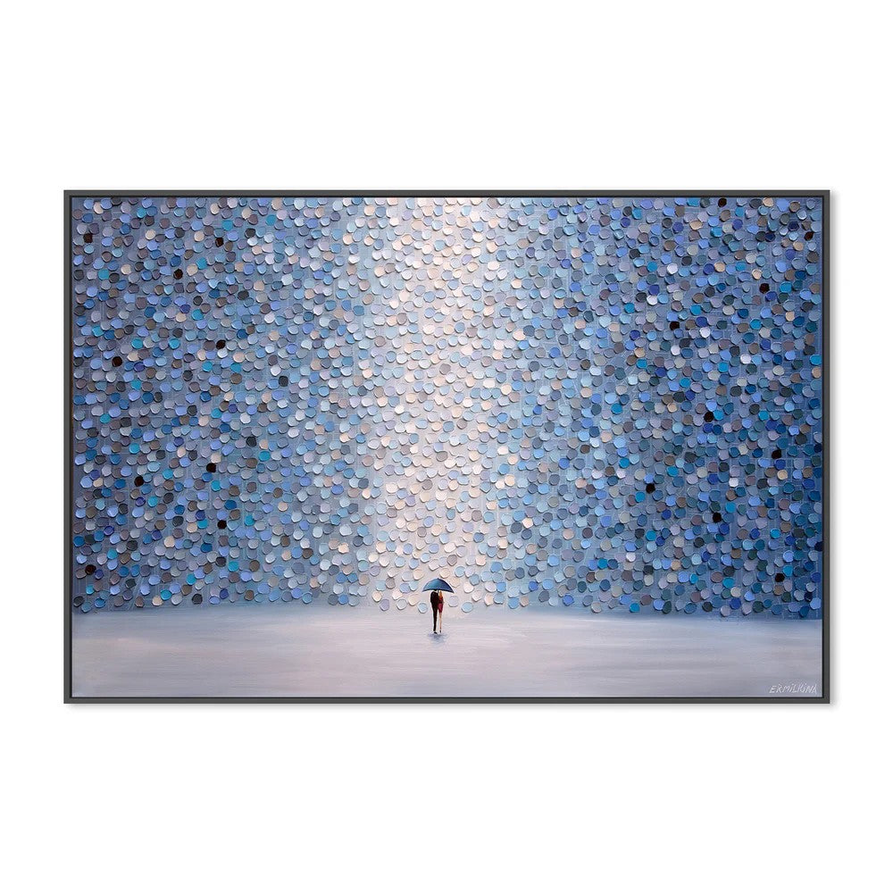 Love Under Umbrella, By Ekaterina Ermilkina Wall Art Gioia-Local 60x40cm Framed Canvas Black