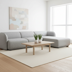 Troy 3 Seater Right Chaise Fabric Sofa - Graphite Grey Chaise Lounge Original Sofa-Core