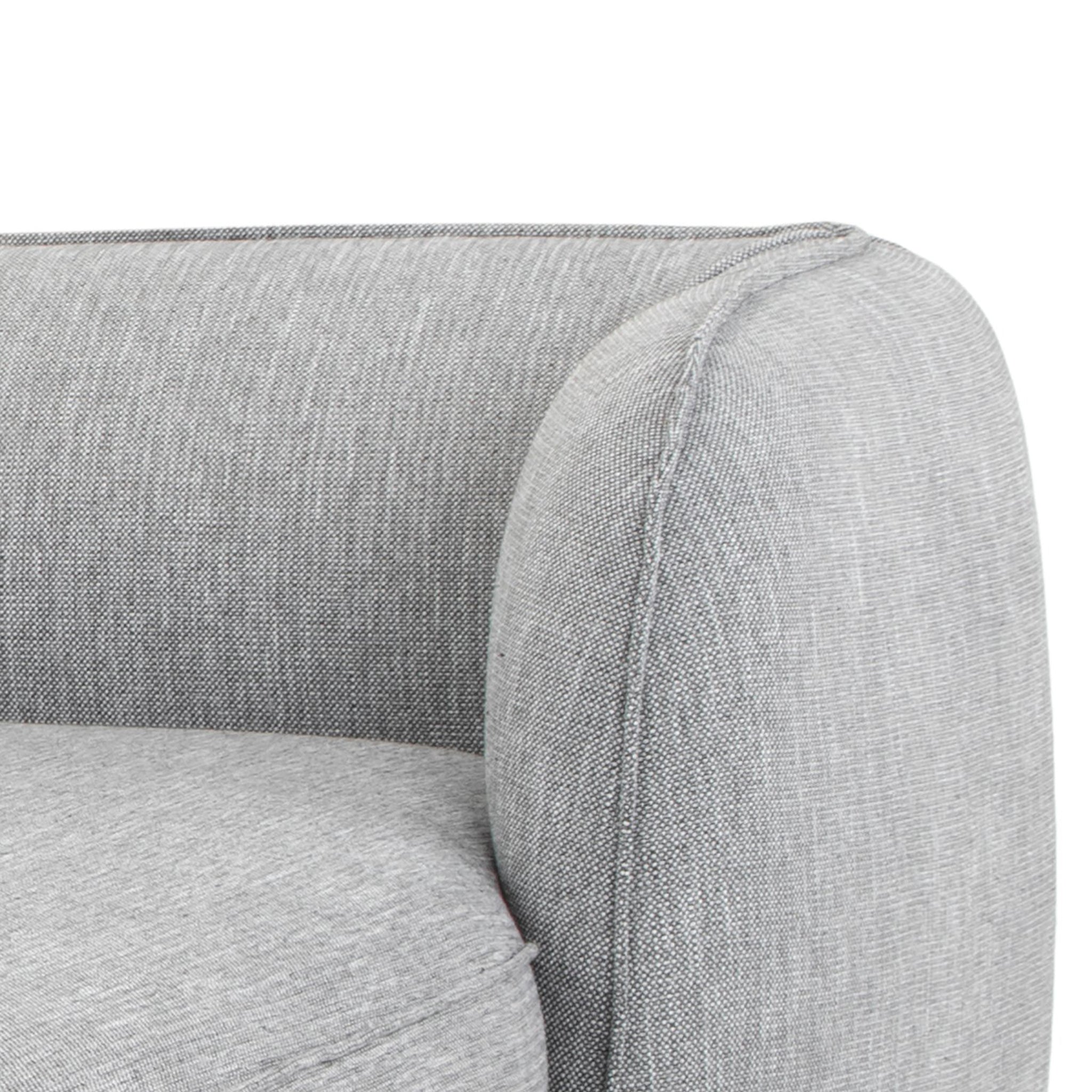 Troy 3 Seater Right Chaise Fabric Sofa - Graphite Grey Chaise Lounge Original Sofa-Core