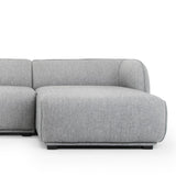 Troy 3 Seater Right Chaise Fabric Sofa - Graphite Grey Chaise Lounge Original Sofa-Core