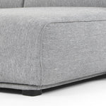 Troy 3 Seater Right Chaise Fabric Sofa - Graphite Grey Chaise Lounge Original Sofa-Core