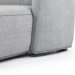 Troy 3 Seater Right Chaise Fabric Sofa - Graphite Grey Chaise Lounge Original Sofa-Core