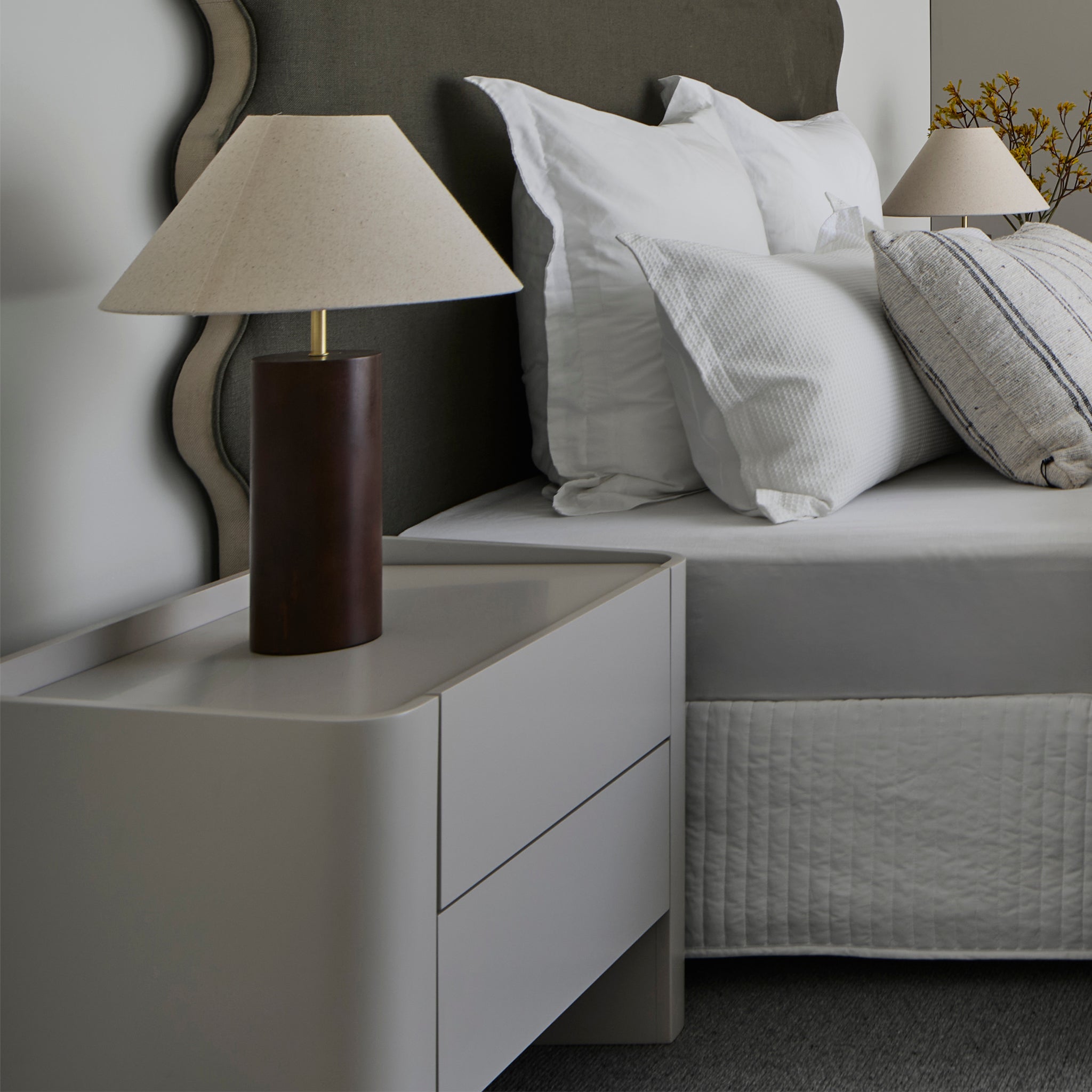 Latonya Bedside Table - Warm Grey Bedside Table Iggy-Core