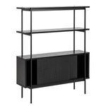 Manrek 94cm Wooden Display Unit - Black Shelves Vatec-Local   